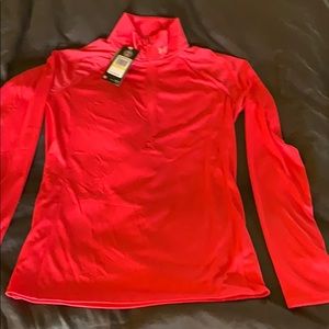 Under armor M heat gear bright pink athletic shirt